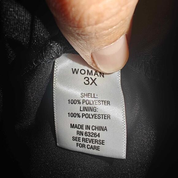 Roz & Ali Women 3XL Glittery Black Dressy Top sparkly lined flowy sleeves sequin - Picture 6 of 7